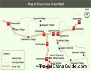 Zhuizishan长城的地图