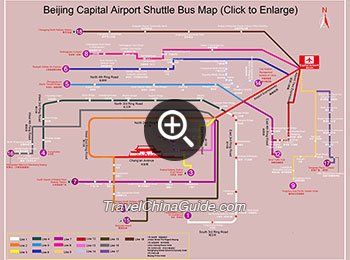 北京首都机场穿梭巴士地图