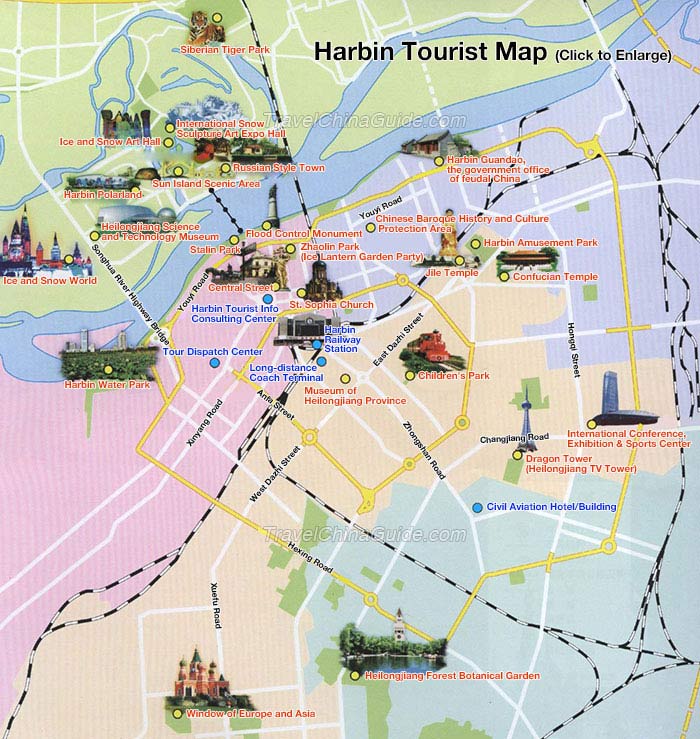 哈尔滨旅游地图