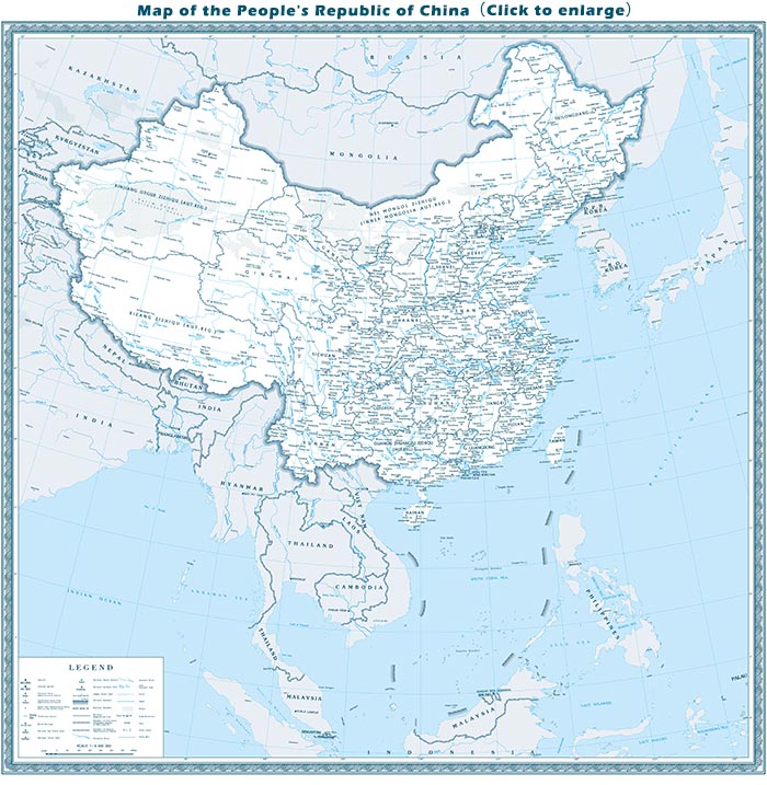 中国省份和城市的地图