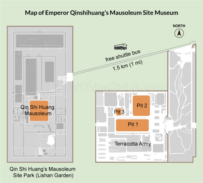 秦始皇的陵墓遗址博物馆的地图