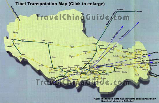 西藏交通地图
