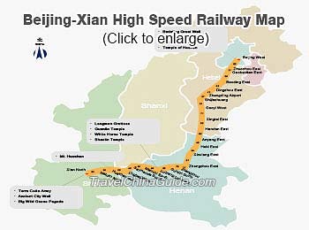 Beijing-Xi西安高速铁路地图