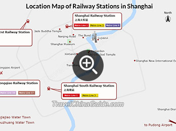 地点在上海火车站的地图