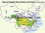 长江流域及城市地图