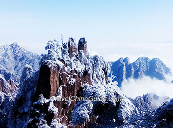 在冬季黄山